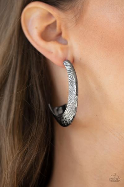 I Double FLARE You - Black Hoop Earring