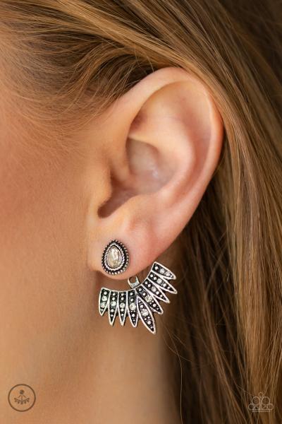 Wing Fling - White Jacket Earring 