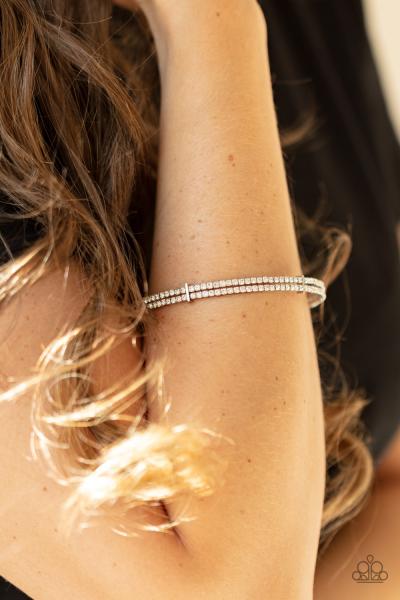 Standout Opulence - White Cuff Bracelet 