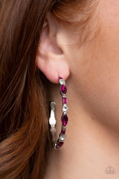 There Goes The Neighborhood - Pink Hoop Earring