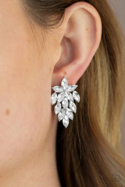 They See Me Glowin - White Post Earring 