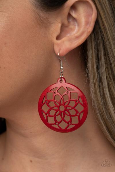 Mandala Meadow - Red Earring