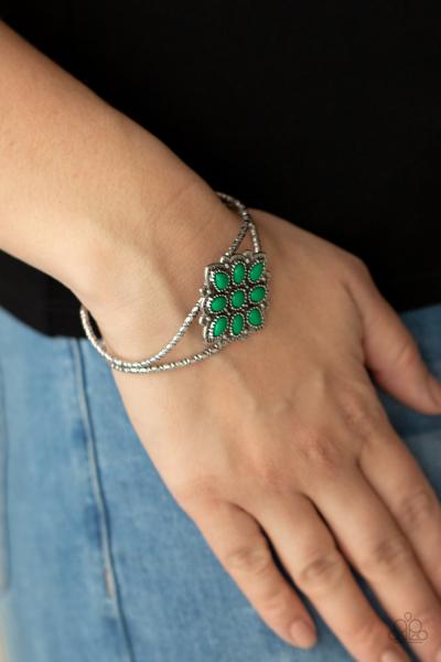Happily Ever APPLIQUE - Green Cuff Bracelet 