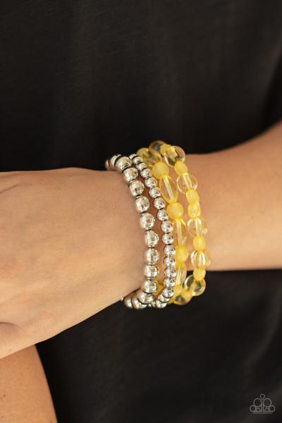 Delightfully Disco - Yellow Bracelet 