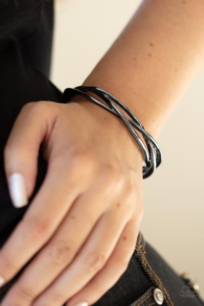 PLAIT Tectonics - Black Cuff Bracelet 