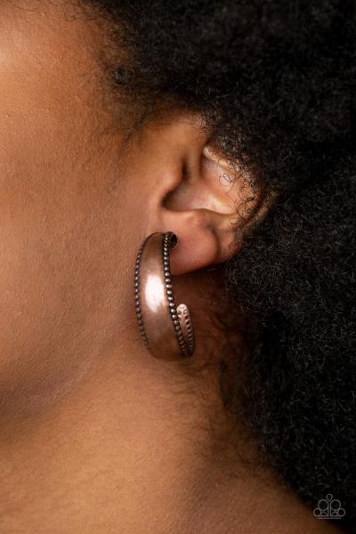 Burnished Benevolence - Copper Hoop Earring 