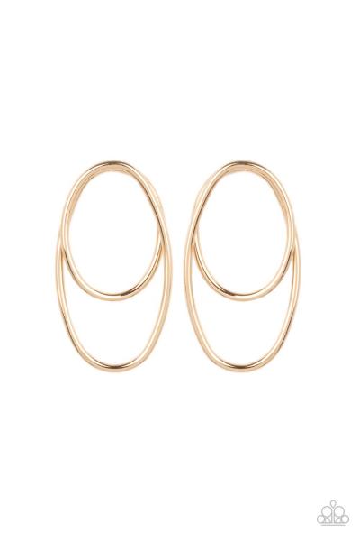 So OVAL-Dramatic - Gold Post Earring 