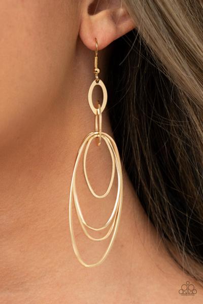 OVAL The Moon - Gold Earring 