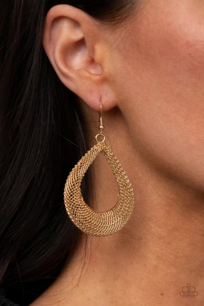 A Hot MESH - Gold Earring 