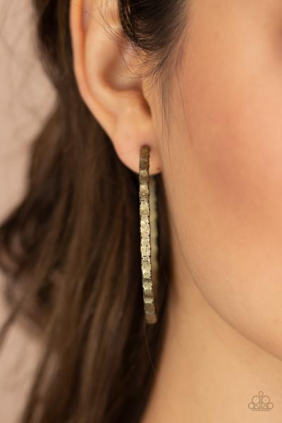 Grungy Grit - Brass Hoop Earring 