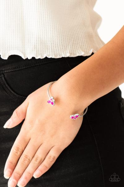 Going For Glitter - Pink Cuff Bracelet 