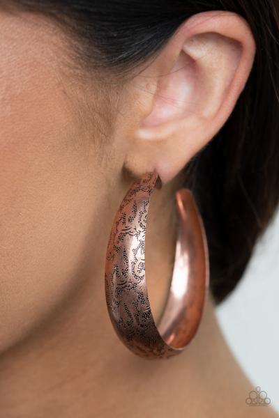 Sahara Sandstorm - Copper Hoop Earring 