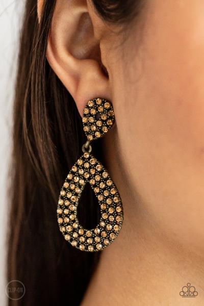 Pack In The Pizzazz - Brass Clip-on Earring