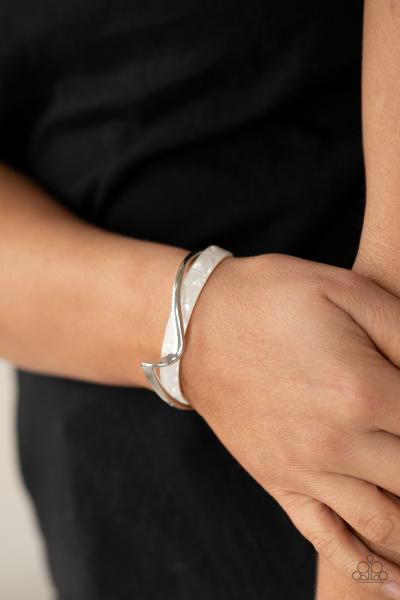 Craveable Curves - White Cuff Bracelet 