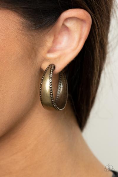 Burnished Benevolence - Brass Hoop Earring