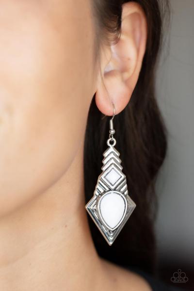 Stylishly Sonoran - White Earring 