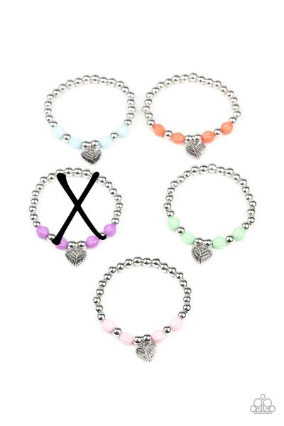 Kids Heart Feather Charm Bracelet 