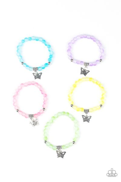 Kids Butterfly Ombre Bead Bracelet  