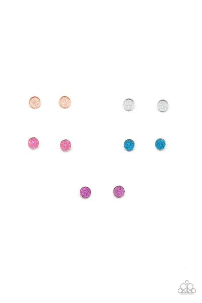 Kids Circle Glitter Post Earring
