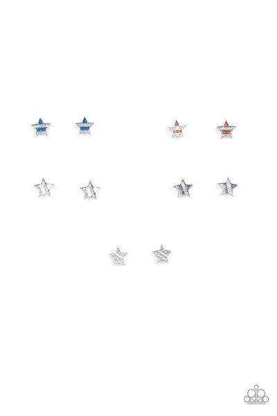 Kids Striped Star Post Earring 