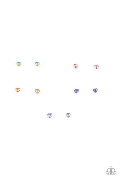 Kids Colorful Heart-shaped Rhinestone Post Earring