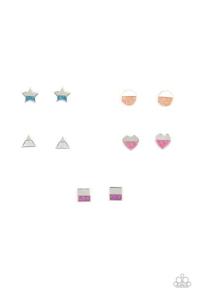 Kids Glitter Shape Post Earring