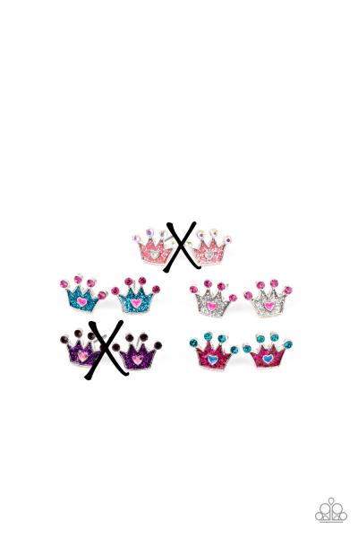 Kids Glitter Crown Post Earring