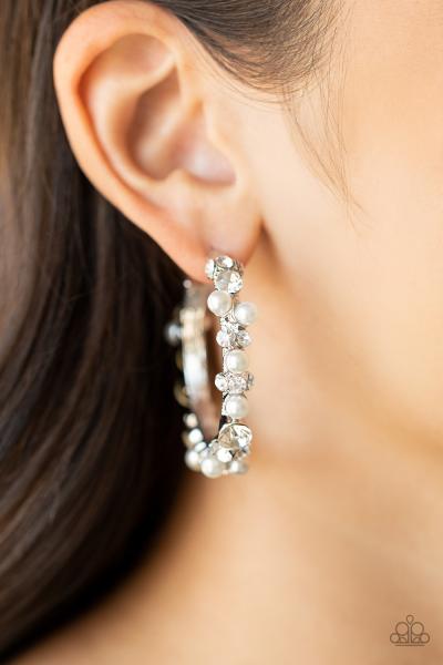 Let There Be Socialite White Hoop Earring