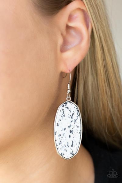 ​Stone Sculptures - White Earring 