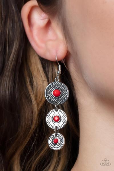 ​Totem Temptress - Red Earring 