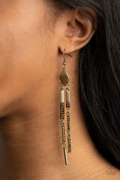Defined Dazzle - Brass Earring 