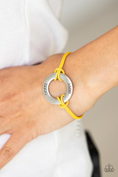 Choose Happy - Yellow Urban Bracelet 