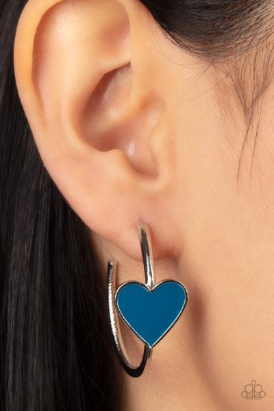 ​Kiss Up - Blue Hoop Earring