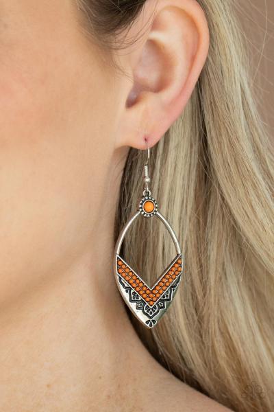 ​Indigenous Intentions - Orange Earring 