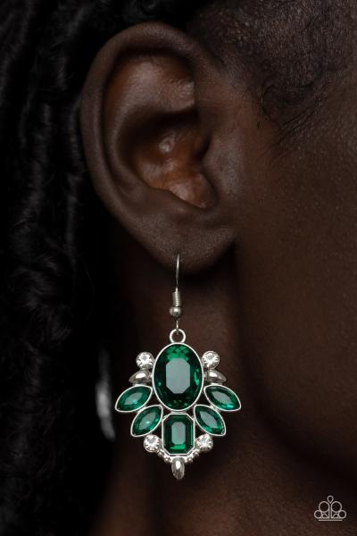 Glitzy Go-Getter - Green Earring 