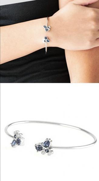 Going For Glitter Blue Cuff Bracelet 