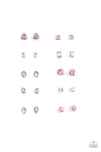 Kids Pink Rhinestone Earring