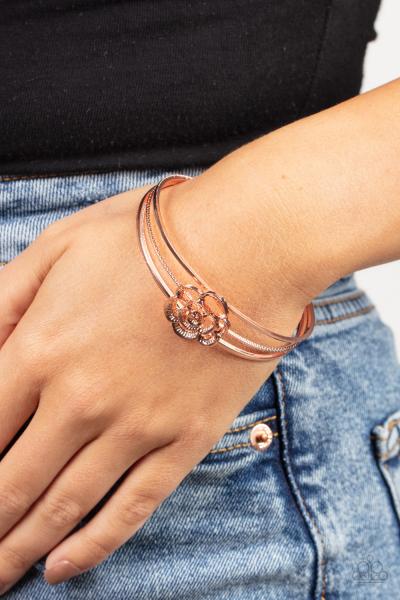 Rosy Repose - Copper Cuff Bracelet 