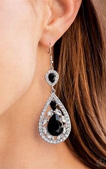 Posh Pageantry Black Earring