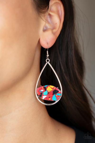 ​Tropical Terrazzo - Red Earring