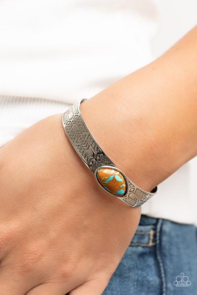 Gobi Glyphs - Brown Cuff Bracelet