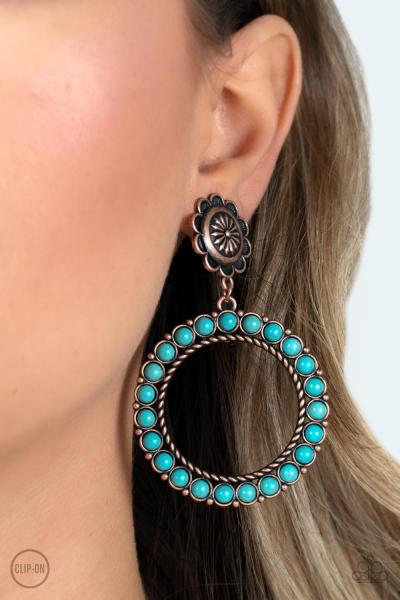 Playfully Prairie - Copper Clip-On Earring