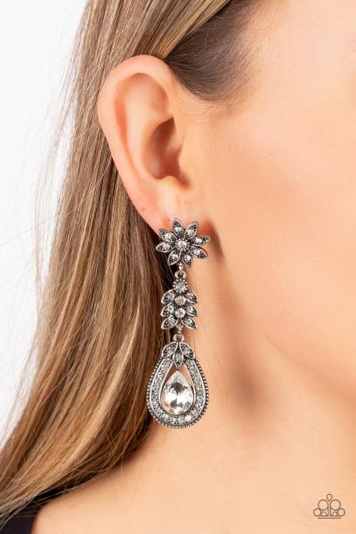Floral Fantasy - White Post Earring