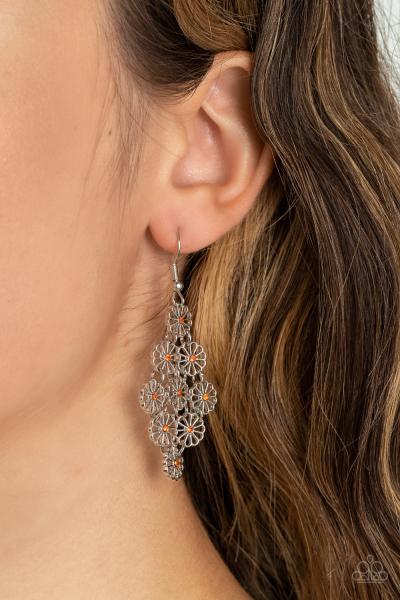Bustling Blooms - Orange Earring