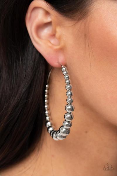 Show Off Your Curves - Silver Hoop Earrings