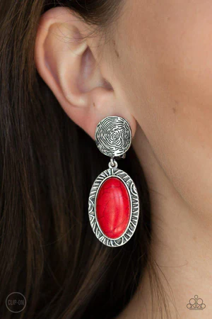 Southern Impressions Red Clip-On Earring 