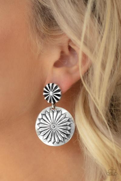 Fierce Florals - Silver Post Earrings