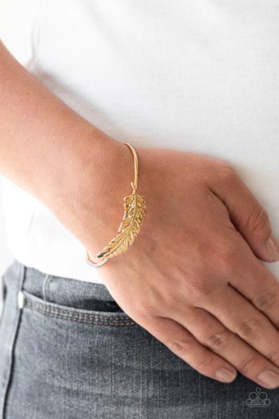 How Do You Like This FEATHER? - Gold Cuff Bracelet