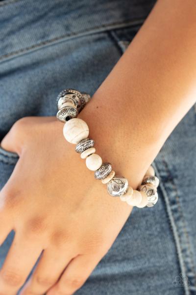 Majestic Masonry - White Bracelet